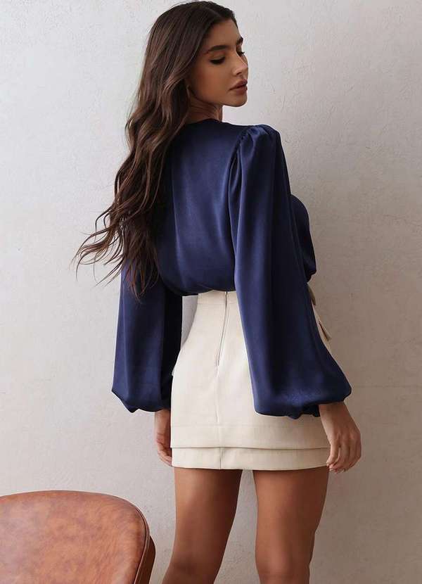 Dot Clothing - Camisa Dot Clothing sem Gola Azul 2