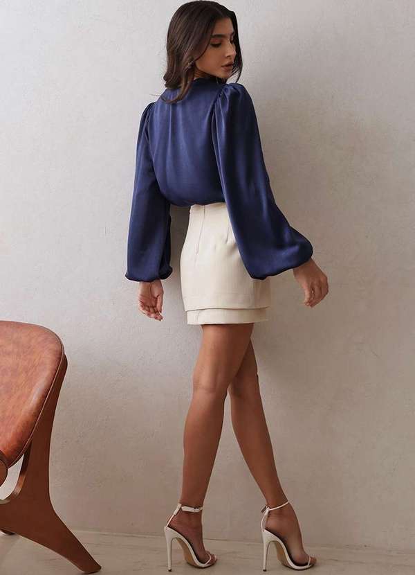 Dot Clothing - Camisa Dot Clothing sem Gola Azul 6