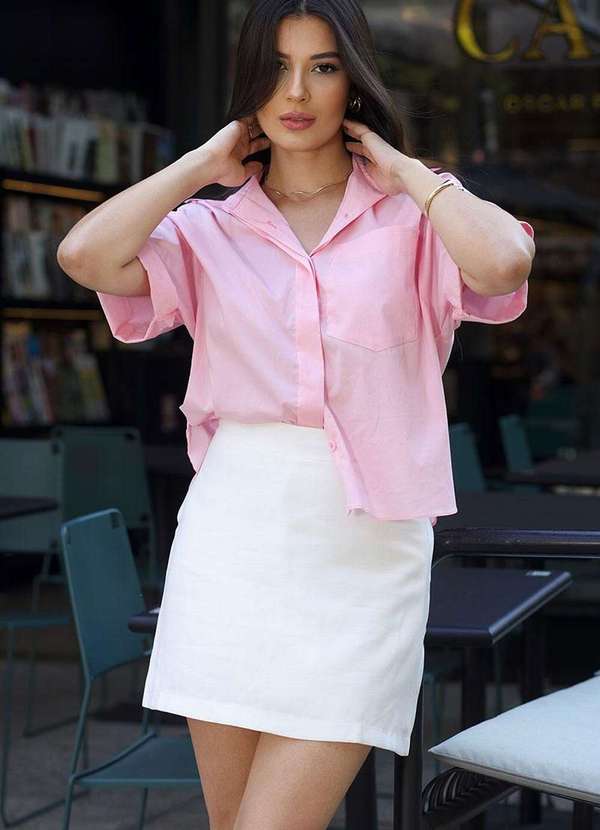 Miss Misses - Camisa Livia Manga Curta Rosa