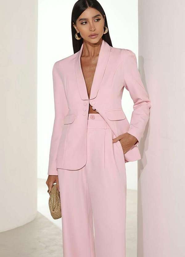 Dot Clothing - Blazer Dot Clothing Hazel Ombro Pregas Rosa