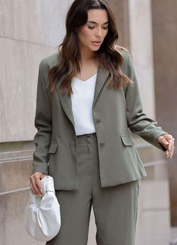 Miss Misses - Blazer Helene c/ Detalhe Lapela e c/ Botao Verde 2