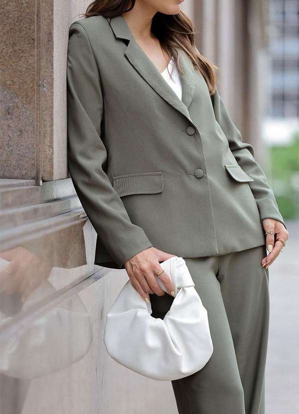 Miss Misses - Blazer Helene c/ Detalhe Lapela e c/ Botao Verde 7