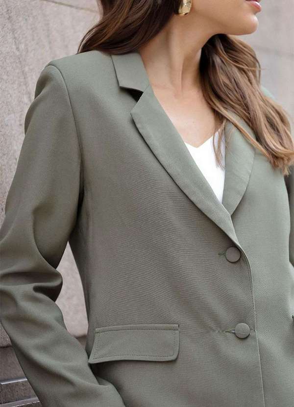 Miss Misses - Blazer Helene c/ Detalhe Lapela e c/ Botao Verde 8