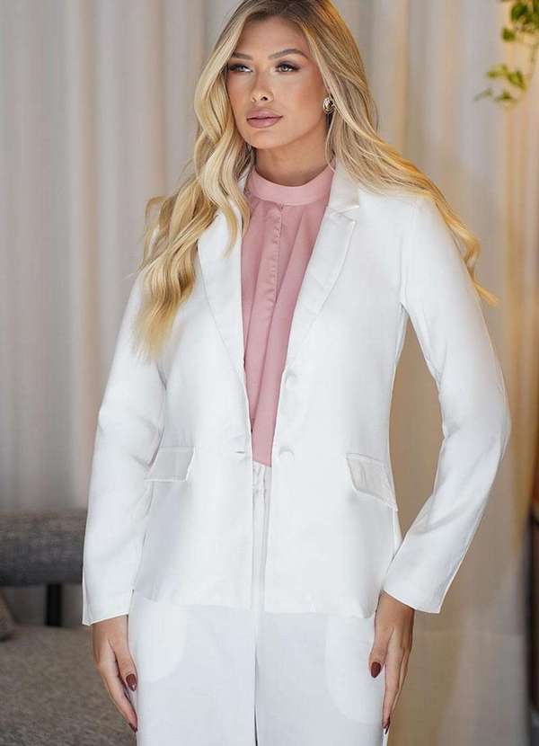 Miss Misses - Blazer Helene c/ Detalhe Lapela e c/ Botao Branco