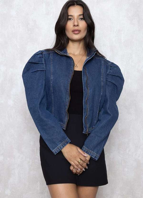 Alcance Jeans - Jaqueta Alcance Jeans Manga Bufante Azul 3