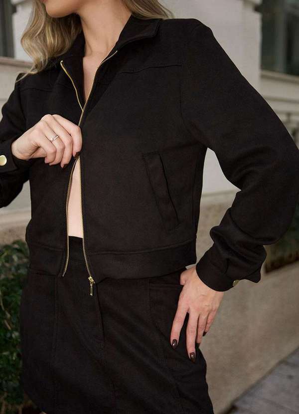 Miss Misses - Jaqueta Denise c/ Bolso c/ Ziper Preto 5