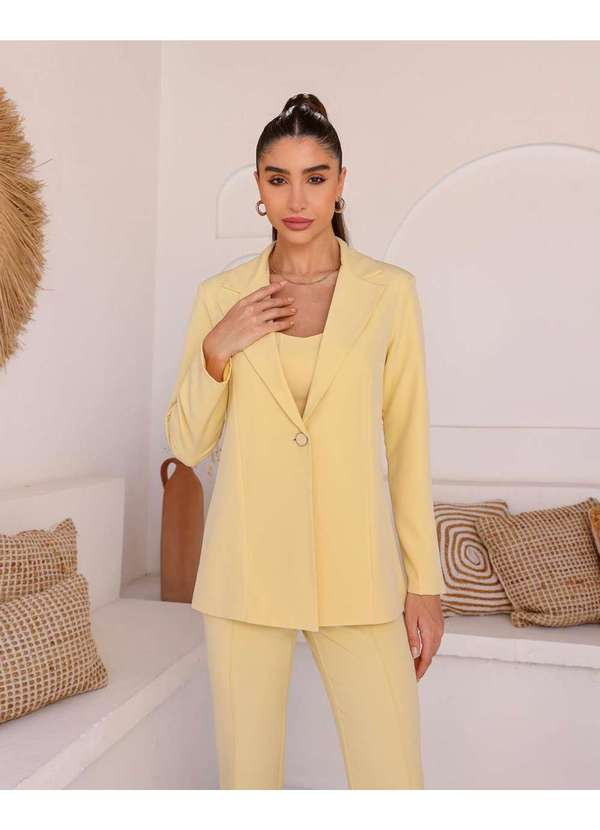 Dot Clothing - Blazer Dot Clothing Alfaiataria Amarelo Amarelo 5