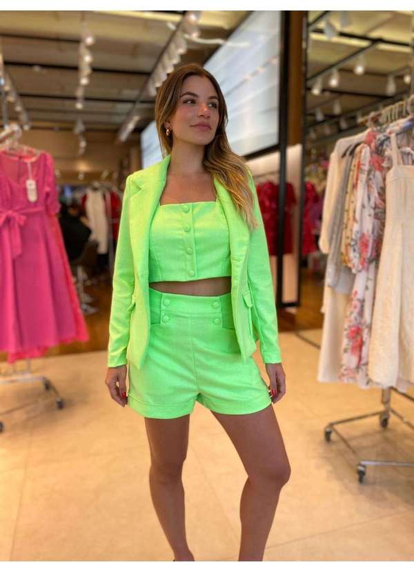 Miss Misses - Blazer Miss Misses Jacquard Lurex com Botao Verde Verde 5