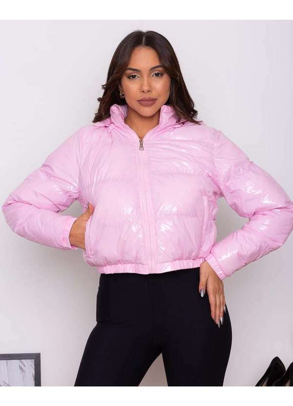 My Life - Jaqueta My Life Puffer Cropped Rosa Rosa