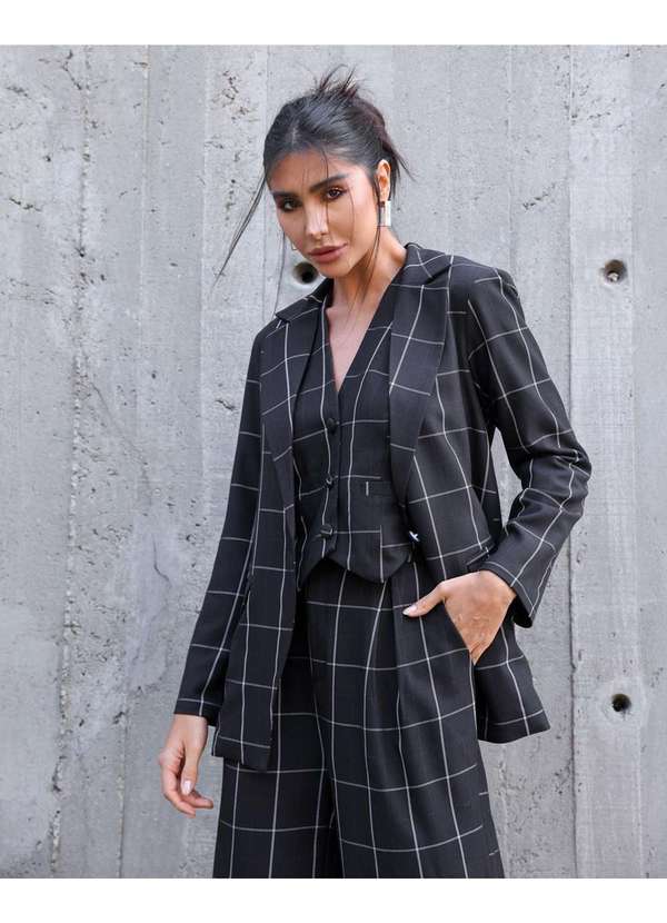 Dot Clothing - Max Blazer Dot Clothing Listrado Preto Preto