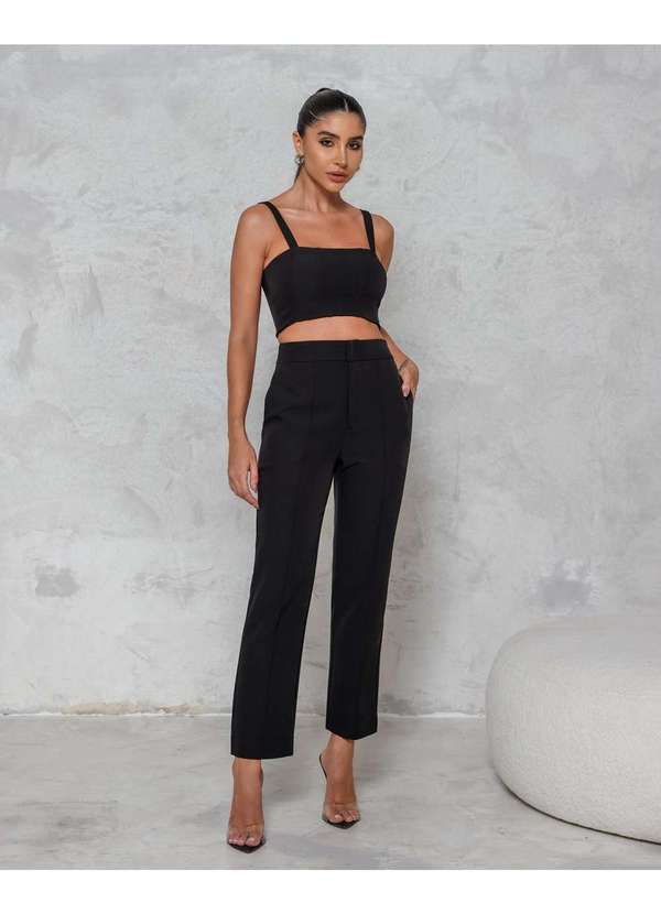 Dot Clothing - Conjunto Dot Clothing Calca e Cropped Preto Preto