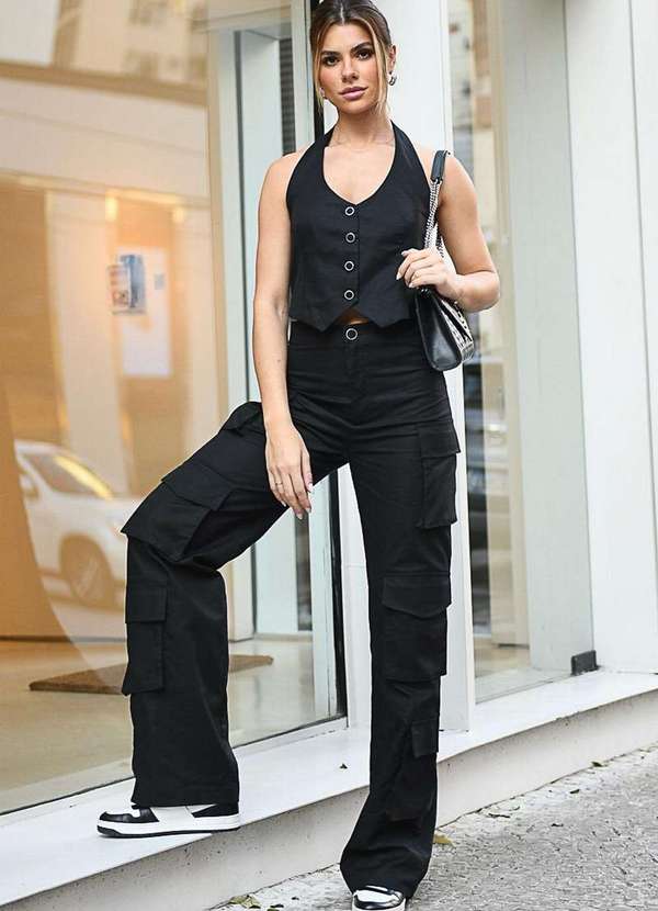 Dot Clothing - Conjunto Dot Clothing Colete e Calca Preto Preto