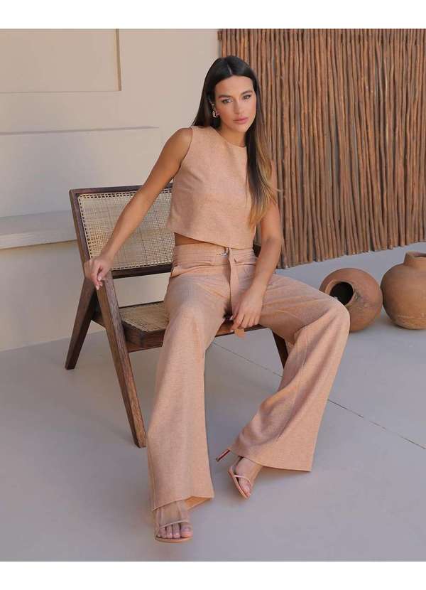 Dot Clothing - Conjunto Dot Clothing Regata e Calca Camel Bege 4