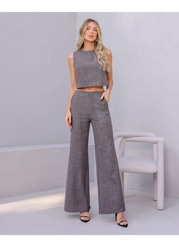 Dot Clothing - Conjunto Dot Clothing Regata e Calca Cinza Cinza