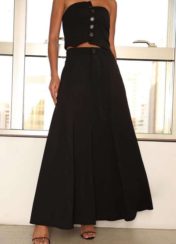 Dot Clothing - Conjunto Dot Clothing Tomara que Caia e Saia Preto Preto 4