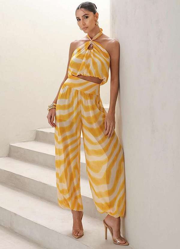 Dot Clothing - Conjunto Dot Clothing Aladin Estampado Amarelo