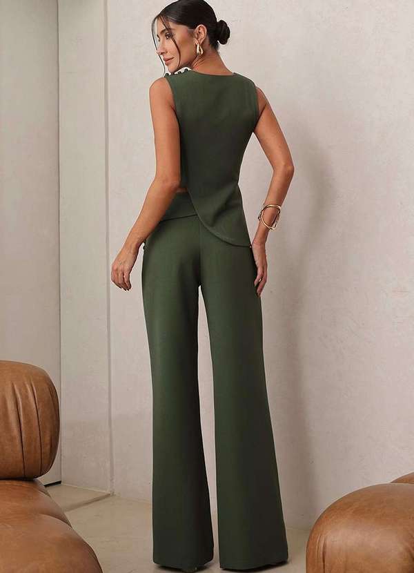 Dot Clothing - Conjunto Dot Clothing Alfaiataria Det Botao Verde 2