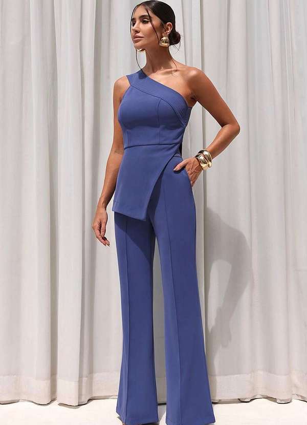 Dot Clothing - Conjunto Dot Clothing Alfaiataria Pesponto Azul