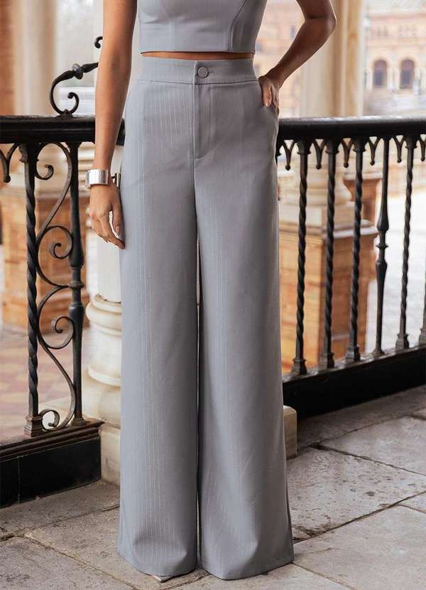 Dot Clothing - Conjunto Dot Clothing Alfaiataria Risca de Giz Cinza 4