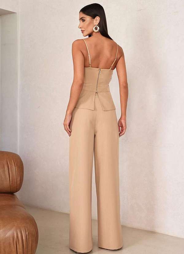 Dot Clothing - Conjunto Dot Clothing Alfaiataria Risca de Giz Bege 2