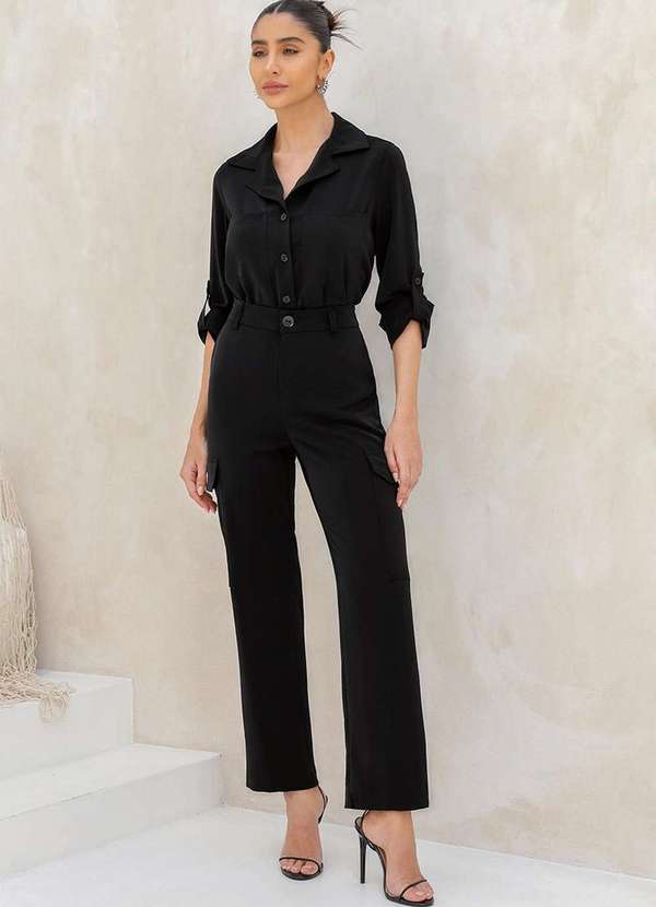 Dot Clothing - Conjunto Dot Clothing Aline Alfaiataria Preto Preto 7