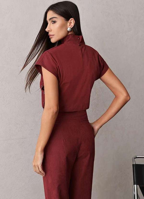 Dot Clothing - Conjunto Dot Clothing Blusa e Calca Ilhos Vermelho 10