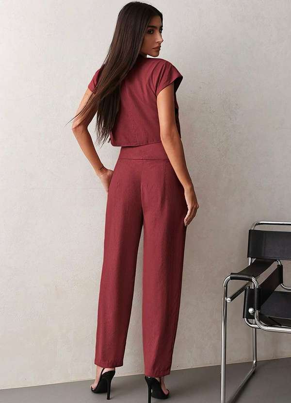 Dot Clothing - Conjunto Dot Clothing Blusa e Calca Ilhos Vermelho 2