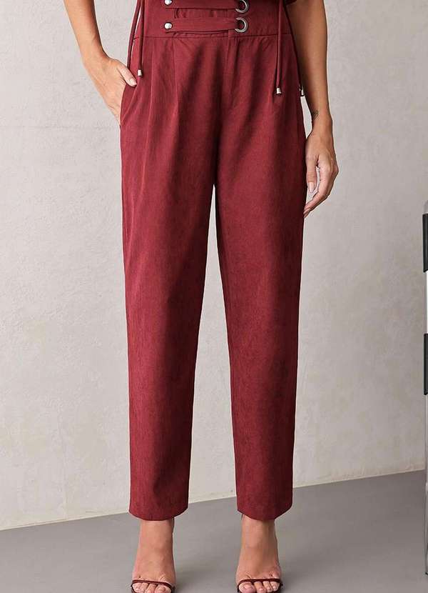 Dot Clothing - Conjunto Dot Clothing Blusa e Calca Ilhos Vermelho 5