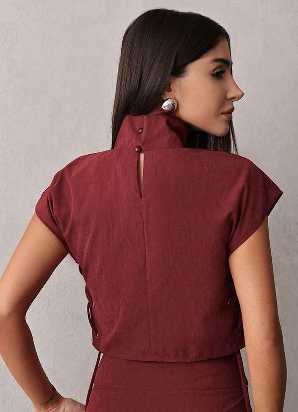 Dot Clothing - Conjunto Dot Clothing Blusa e Calca Ilhos Vermelho 6