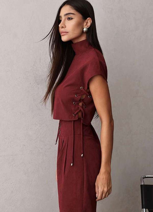 Dot Clothing - Conjunto Dot Clothing Blusa e Calca Ilhos Vermelho 9