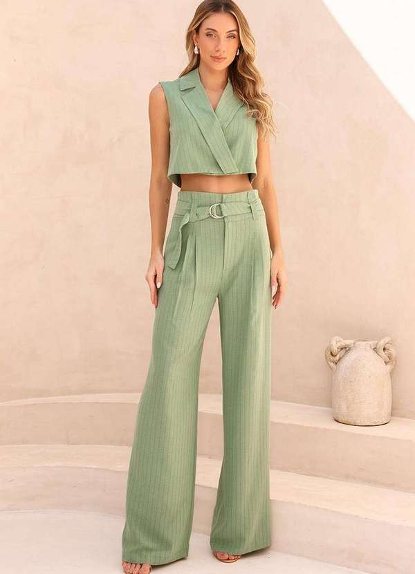 Dot Clothing - Conjunto Dot Clothing Fernanda Risca de Giz Verde Verde