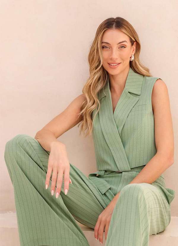 Dot Clothing - Conjunto Dot Clothing Fernanda Risca de Giz Verde Verde