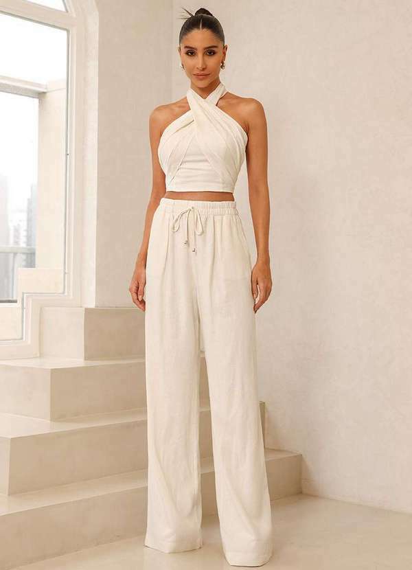 Dot Clothing - Conjunto Dot Clothing Izabel Multiformas Bege