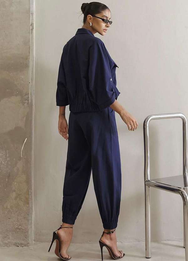 Dot Clothing - Conjunto Dot Clothing Liz Blusa e Calca Jogger Azul 2