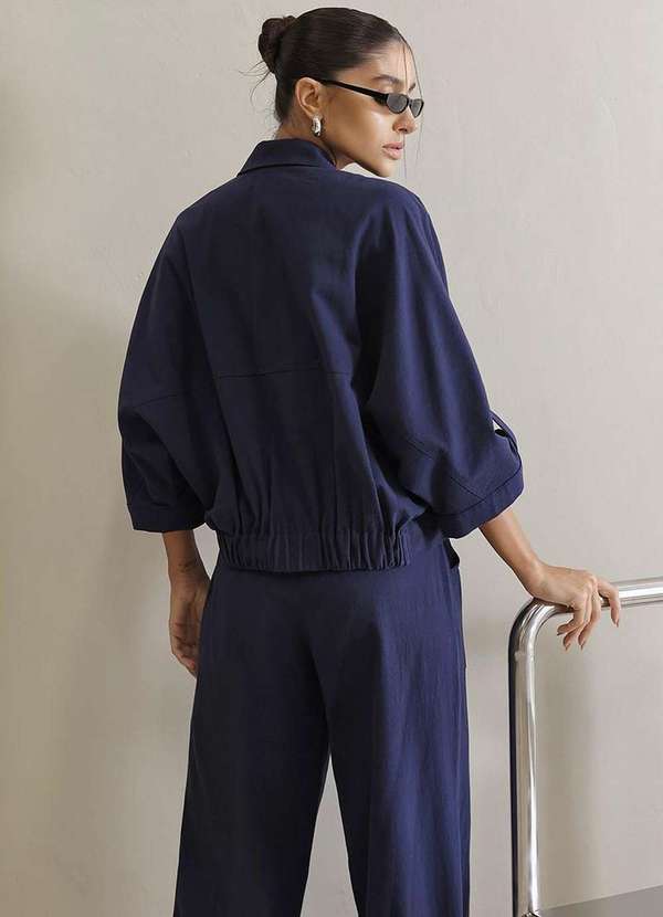 Dot Clothing - Conjunto Dot Clothing Liz Blusa e Calca Jogger Azul 4