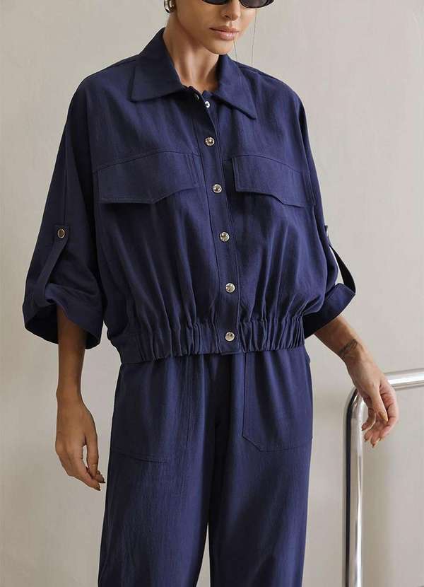 Dot Clothing - Conjunto Dot Clothing Liz Blusa e Calca Jogger Azul 5