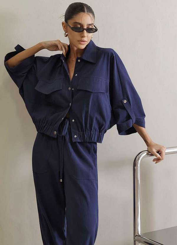 Dot Clothing - Conjunto Dot Clothing Liz Blusa e Calca Jogger Azul 8