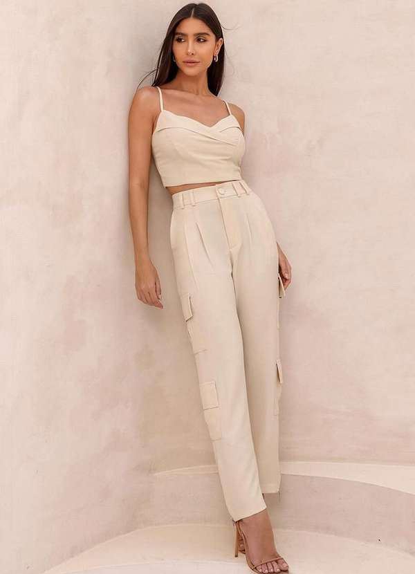 Dot Clothing - Conjunto Dot Clothing Luisa Off White Branco
