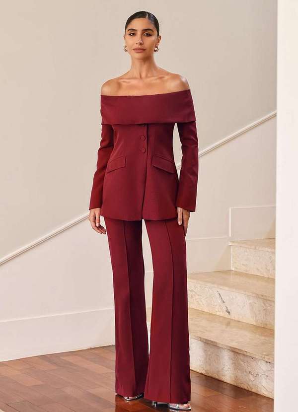 Dot Clothing - Conjunto Dot Clothing Mirela Alfaiataria Vermelho