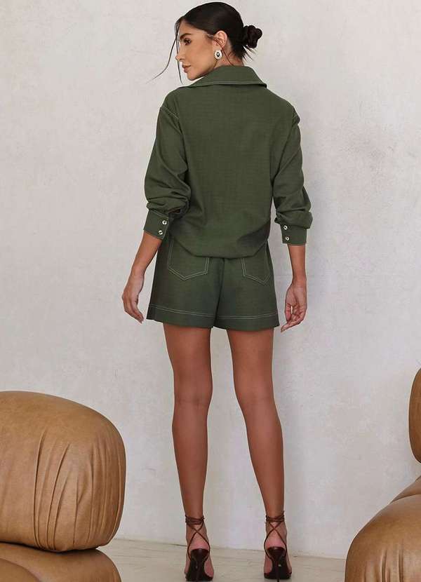 Dot Clothing - Conjunto Dot Clothing Tiana Shorts e Camisa Verde 2