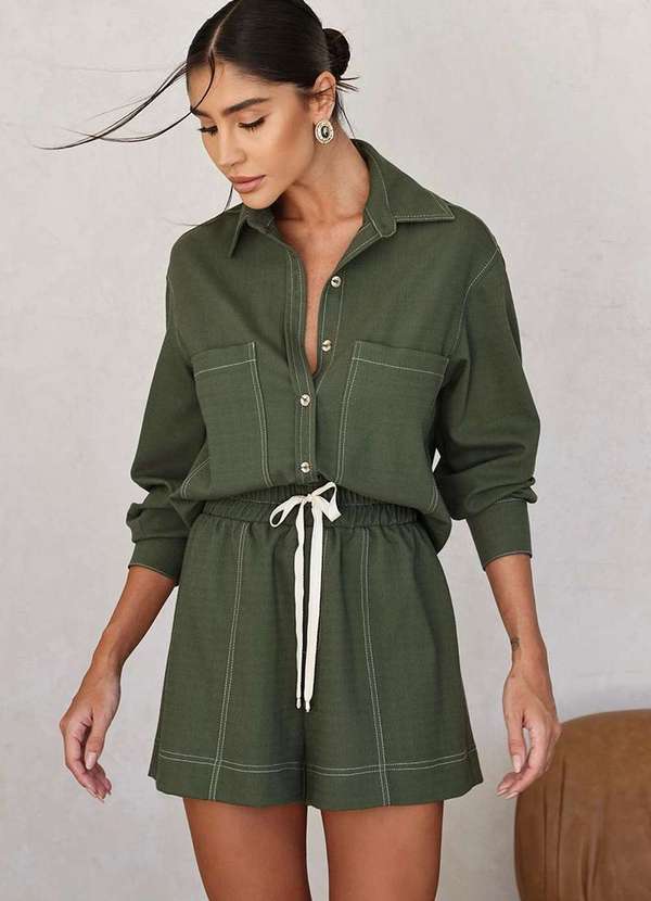 Dot Clothing - Conjunto Dot Clothing Tiana Shorts e Camisa Verde 3