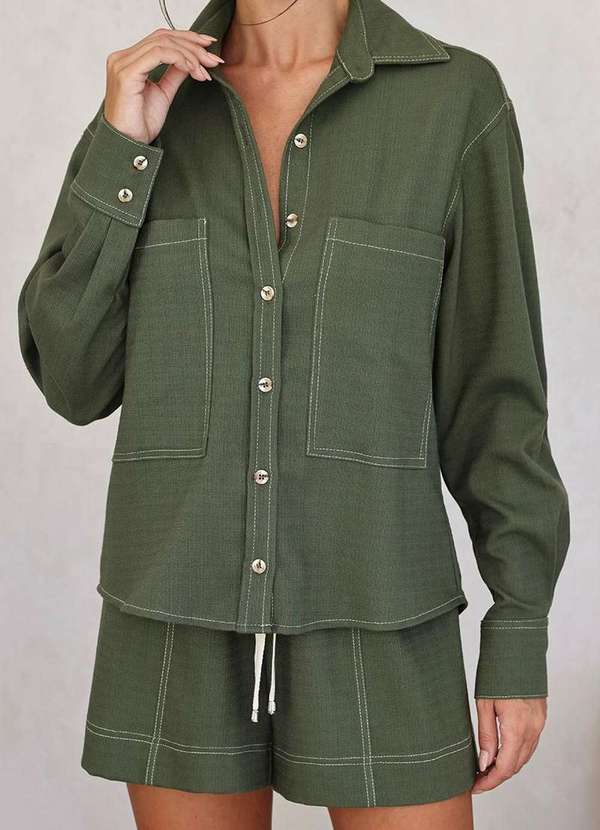 Dot Clothing - Conjunto Dot Clothing Tiana Shorts e Camisa Verde 4