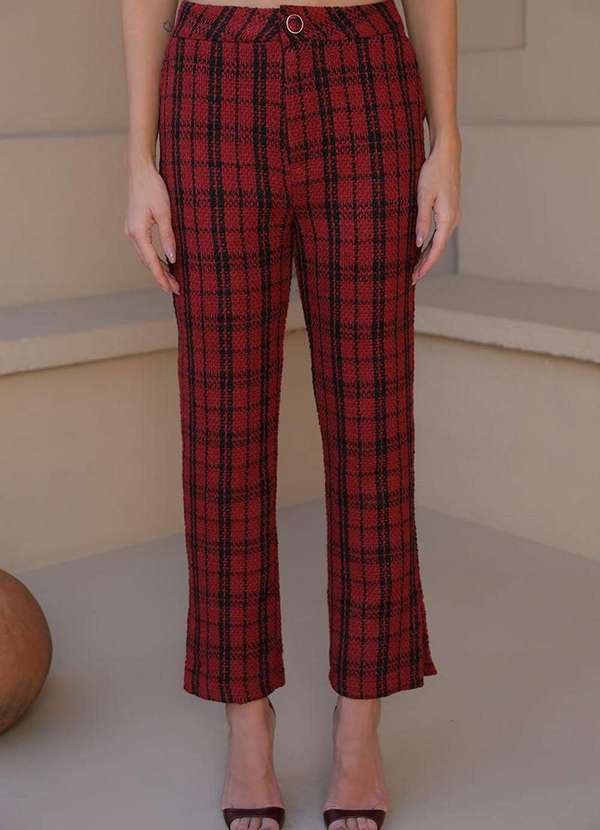 Dot Clothing - Conjunto Dot Clothing Tweedy Xadrez Vermelho Verde 5