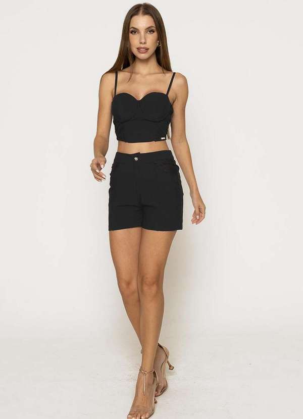 Limone - Conjunto Limone Cropped e Short Preto 4