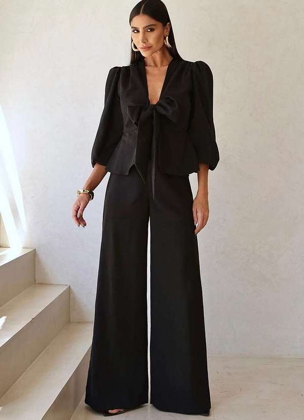 Dot Clothing - Conjunto Loreta Dot Clothing Blusa e Calca Preto