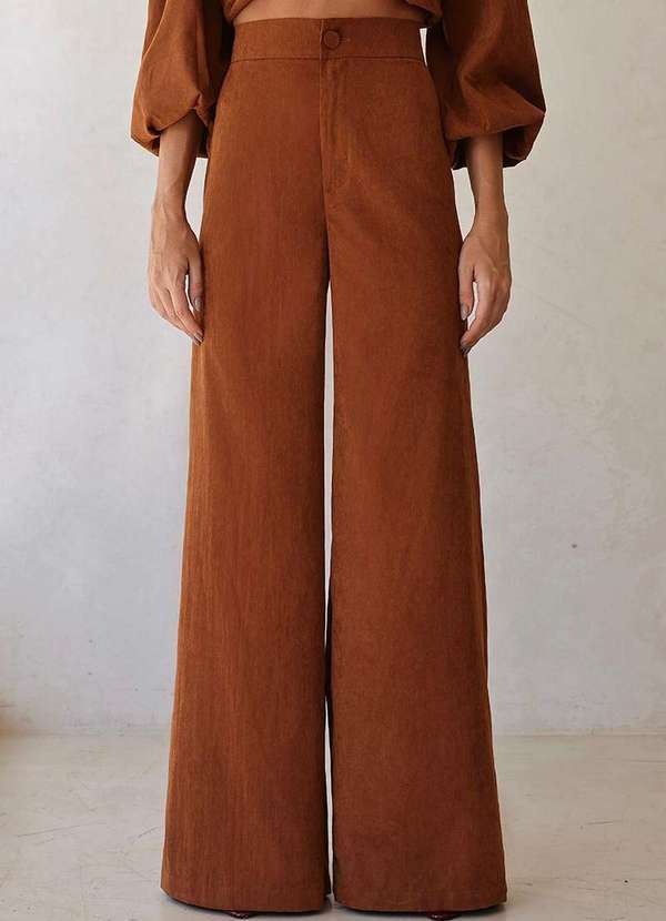 Dot Clothing - Conjunto Loreta Dot Clothing Blusa e Calca Marrom 4