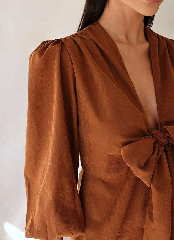 Dot Clothing - Conjunto Loreta Dot Clothing Blusa e Calca Marrom 6