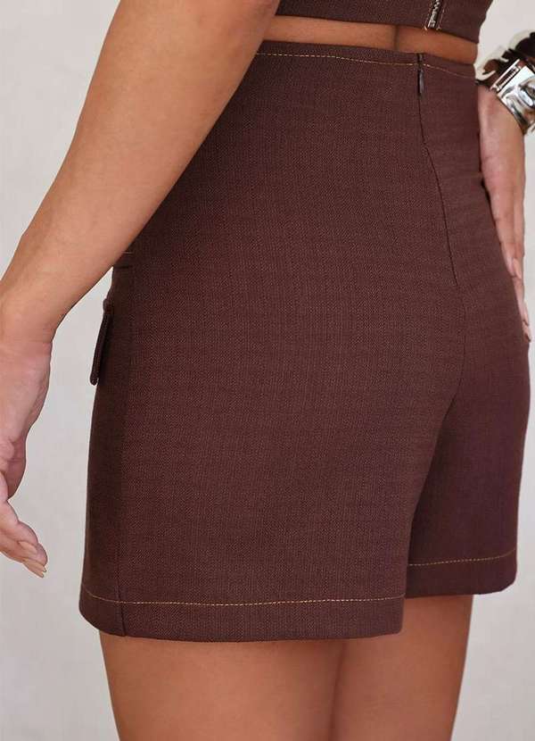 Dot Clothing - Conjunto Sonia Dot Clothing Cropped e Shorts Saia Marrom 7