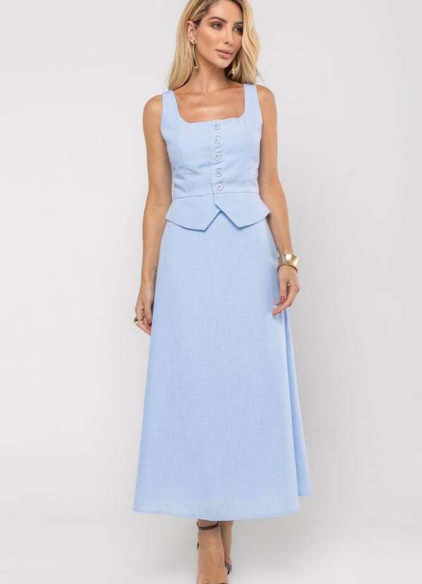 Miss Misses - Conjunto Valentina Saia c/ Colete Azul