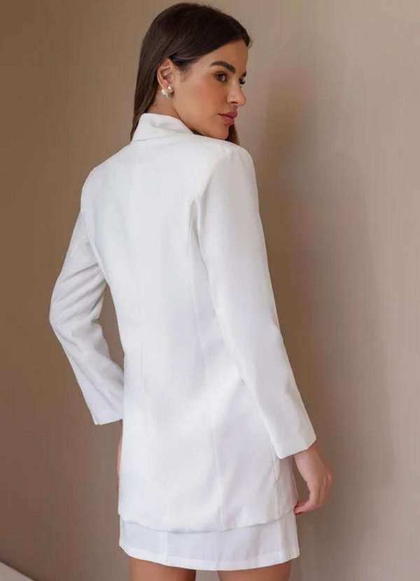 Dot Clothing - Trijunto Dot Clothing Blazer Saia e Cropped Branco 4